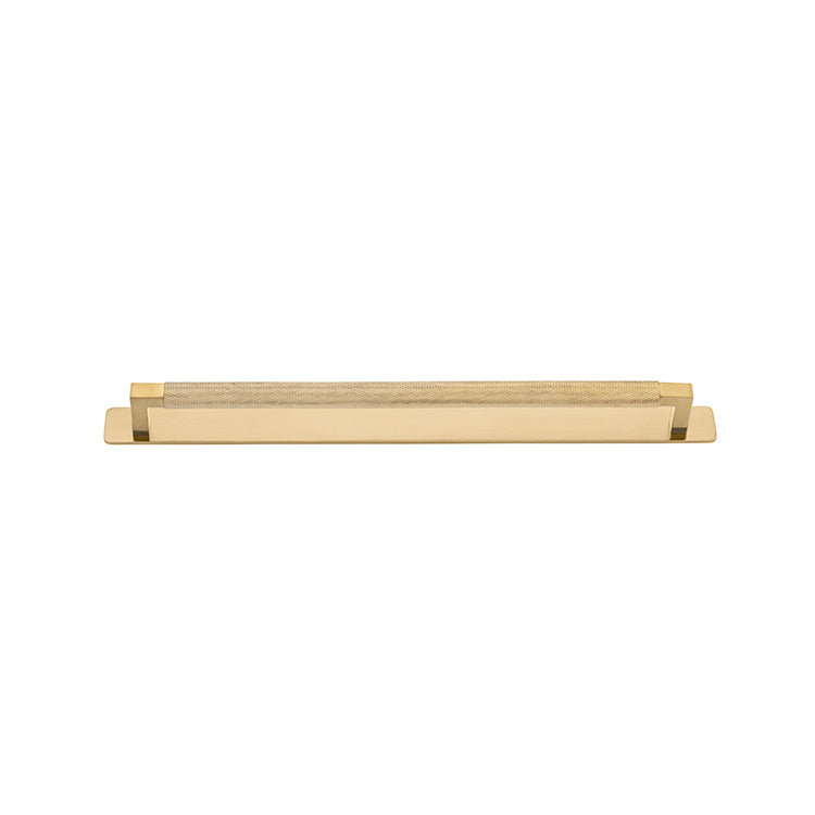 Brunswick Cabinet Pull with Backplate  - CTC320mm Brushed Gold PVD / Brass
