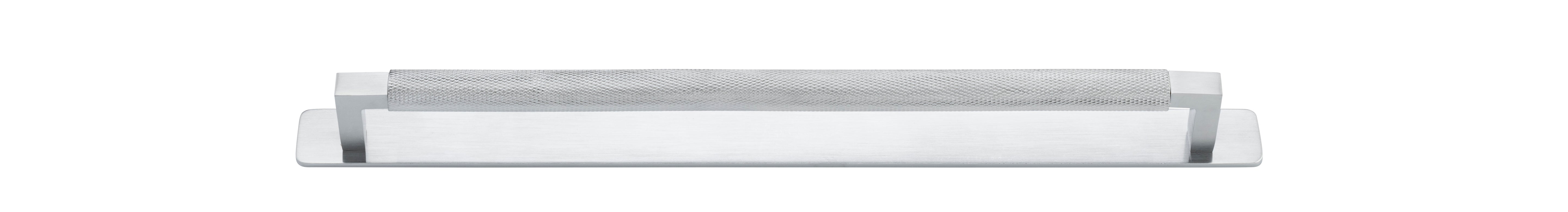 Brunswick Cabinet Pull with Backplate  - CTC320mm Satin Chrome / Brass