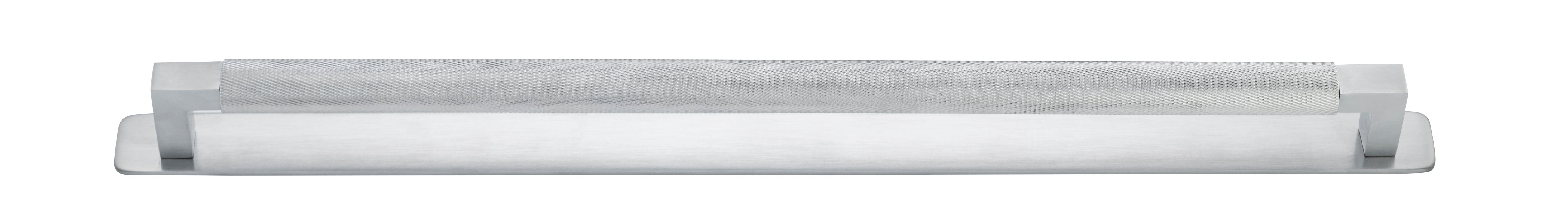 Brunswick Cabinet Pull with Backplate  - CTC450mm Satin Chrome / Brass