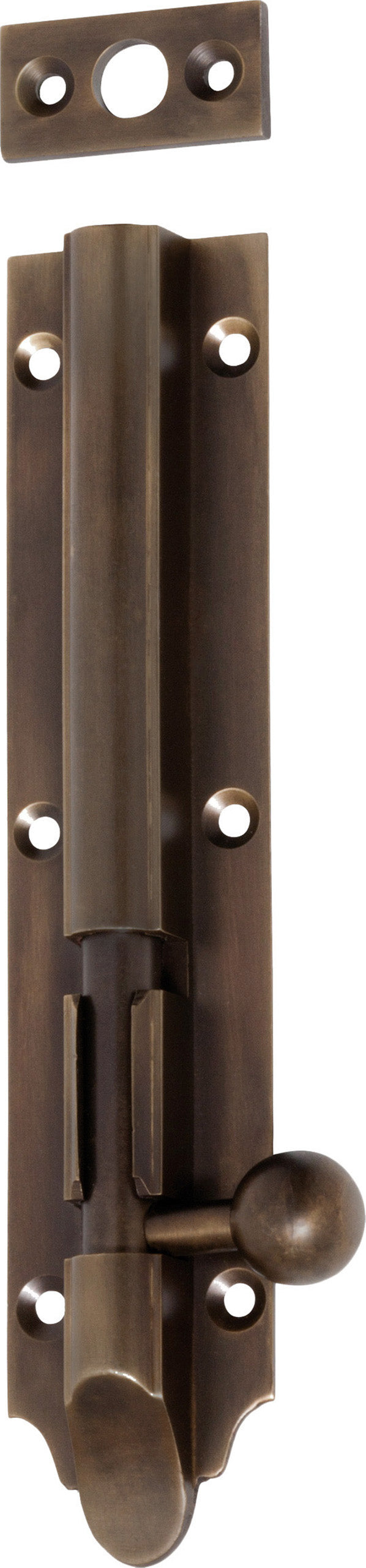 Victorian Barrel Bolt Antique Brass / Long throw L150mm