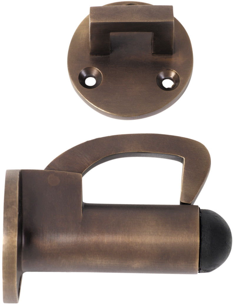 Hook Door Stop Antique Brass