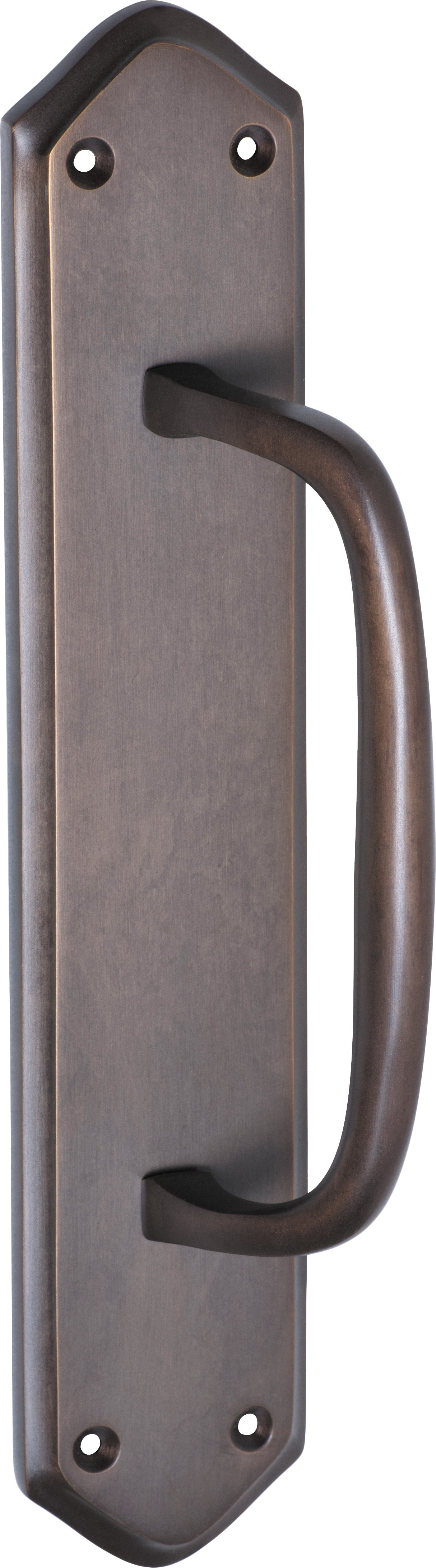 Offset Pull Handle on Backplate Antique Brass / H250xW50xP50mm