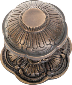 Ornate Centre Door Knob Antique Brass