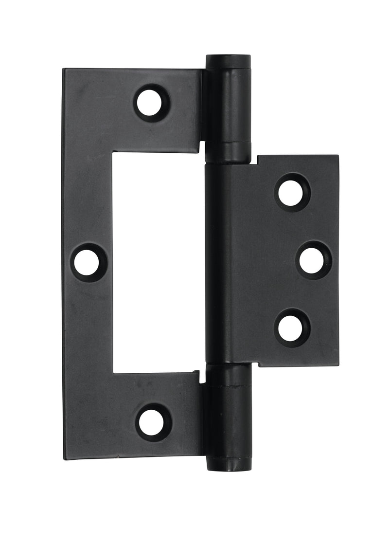 Hirline Hinge - H100xW49mm Matt Black / Solid Brass