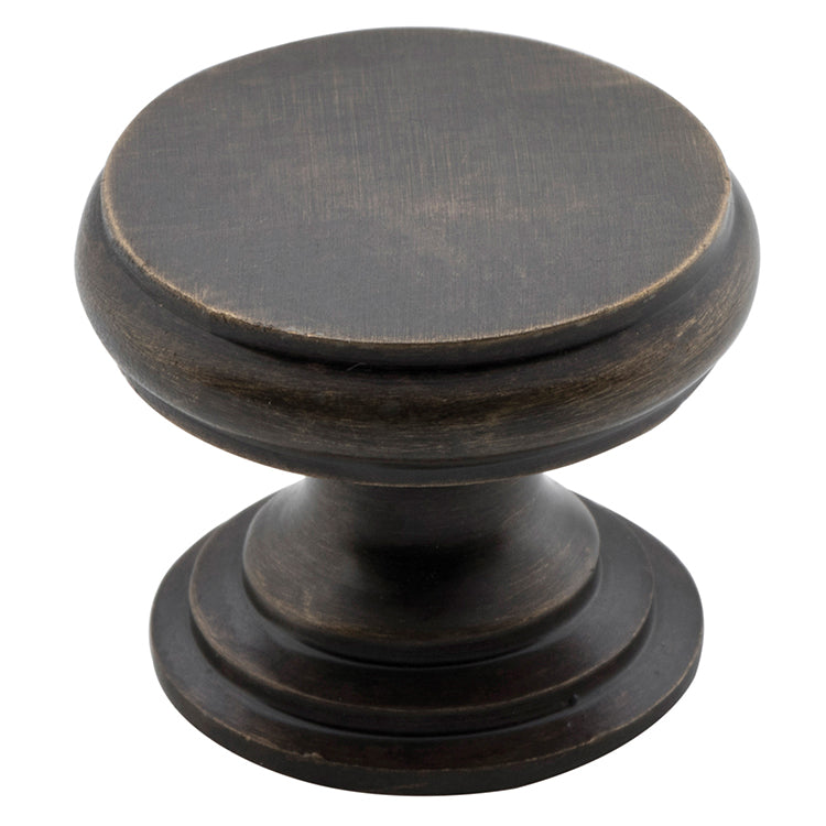 Flat Cupboard Knob Antique Brass / D25xP20mm