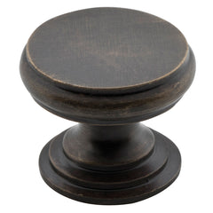 Flat Cupboard Knob Antique Brass / D25xP20mm