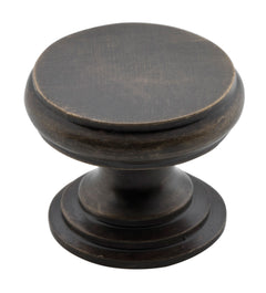 Flat Cupboard Knob Antique Brass / D25xP20mm