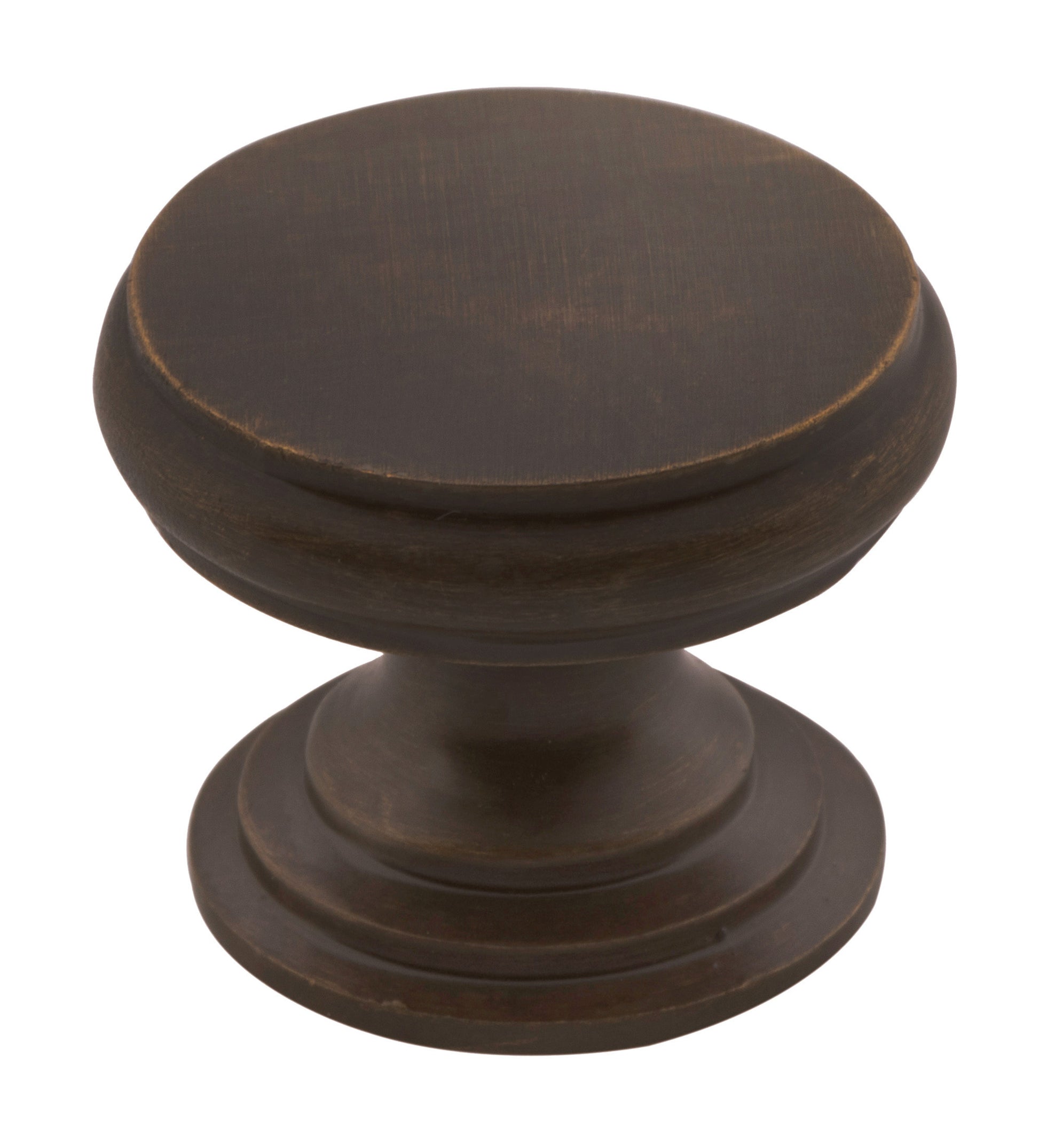 Flat Cupboard Knob Antique Brass / D25xP20mm