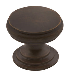Flat Cupboard Knob Antique Brass / D25xP20mm