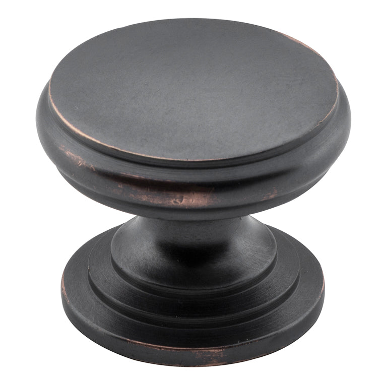 Flat Cupboard Knob Antique Copper / D25xP20mm
