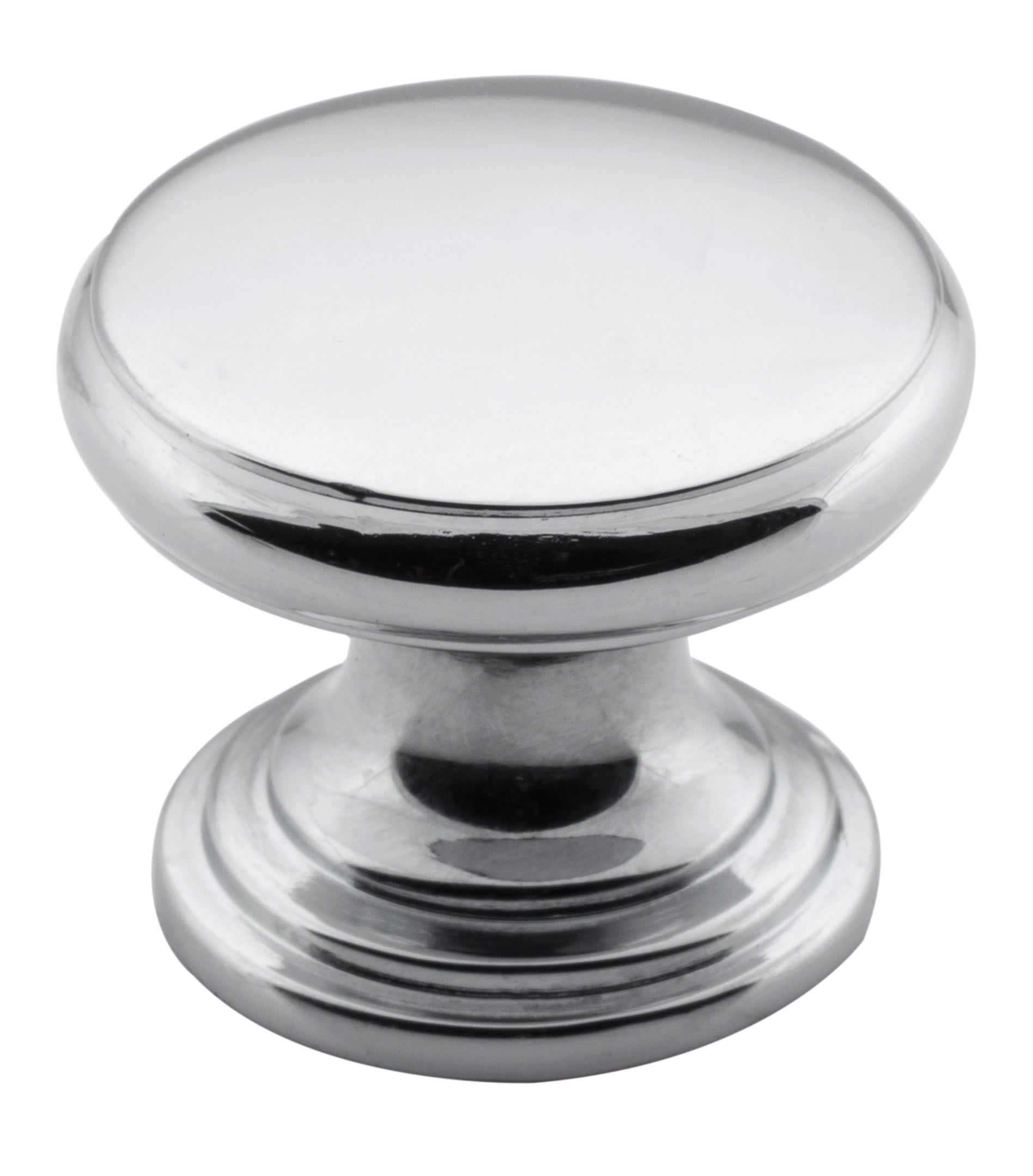 Flat Cupboard Knob Chrome Plated / D25xP20mm
