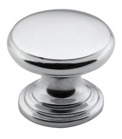 Flat Cupboard Knob Chrome Plated / D25xP20mm