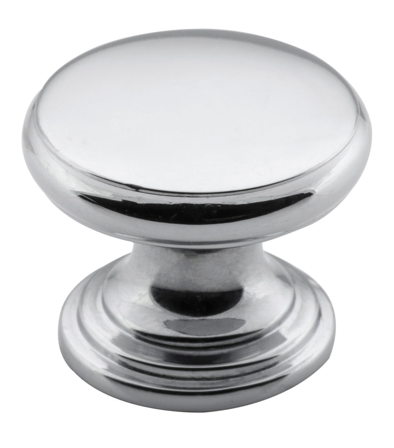 Flat Cupboard Knob Chrome Plated / D25xP20mm
