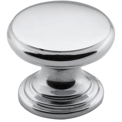 Flat Cupboard Knob Chrome Plated / D25xP20mm