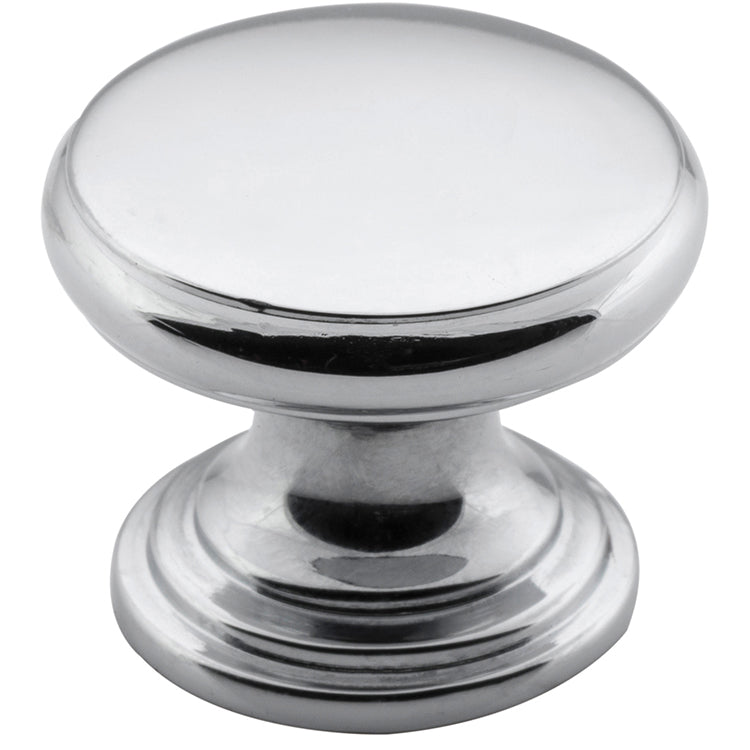 Flat Cupboard Knob Chrome Plated / D25xP20mm