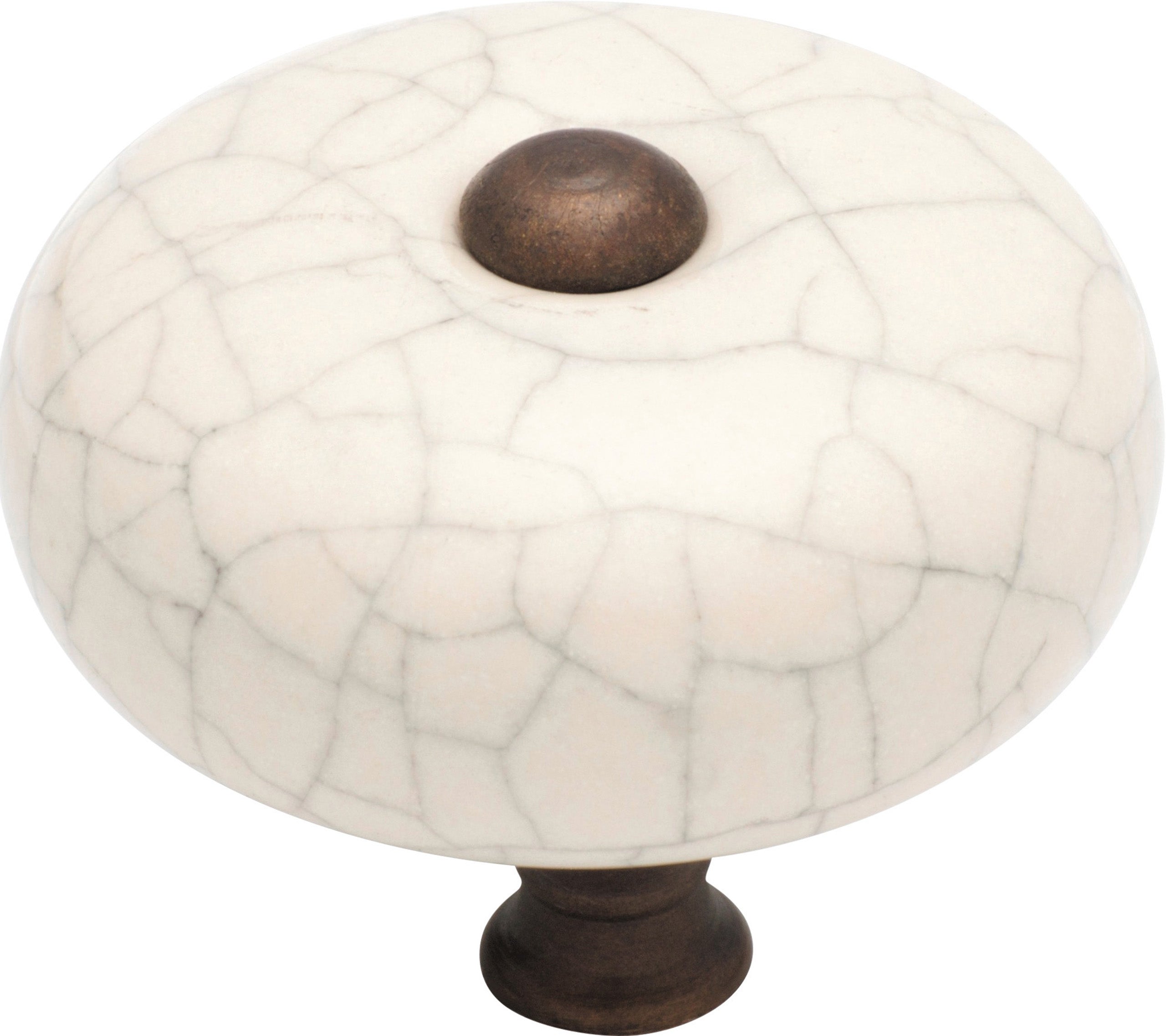 Crazed Round Cupboard Knob Antique Brass / D38xP32mm