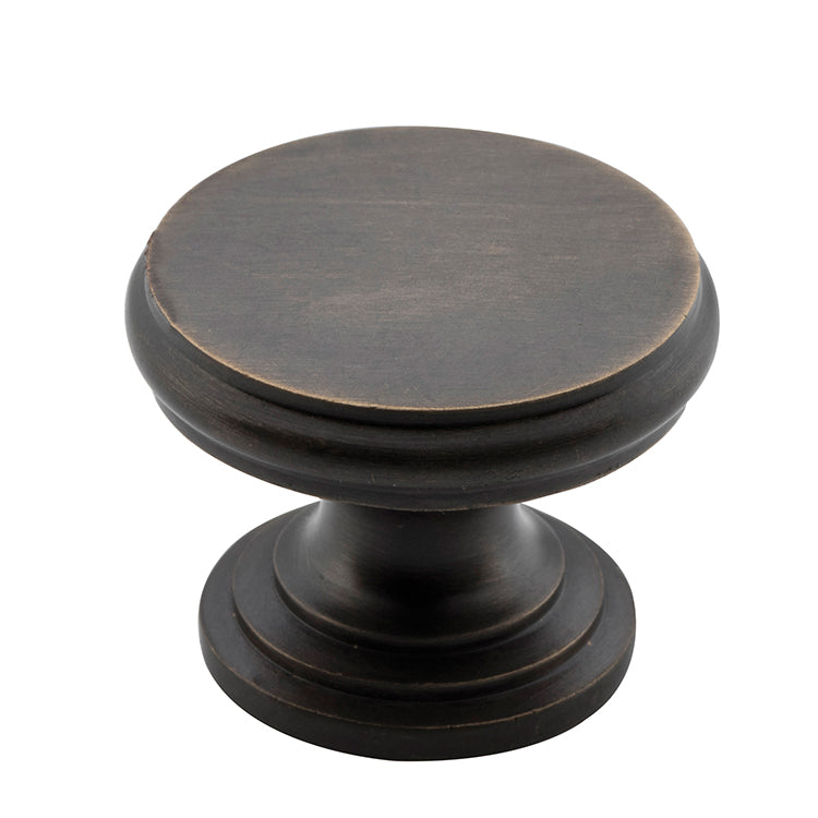 Flat Cupboard Knob Antique Brass / D32xP23mm