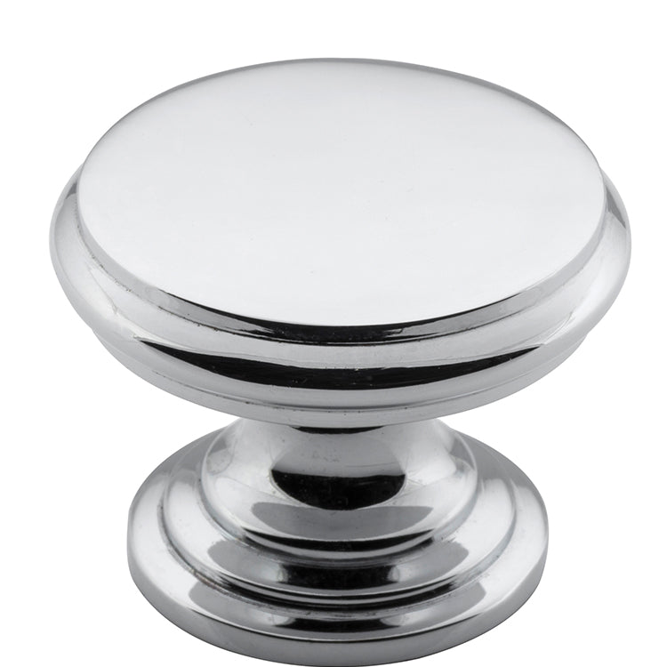 Flat Cupboard Knob Chrome Plated / D32xP23mm