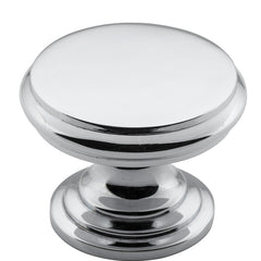 Flat Cupboard Knob Chrome Plated / D32xP23mm