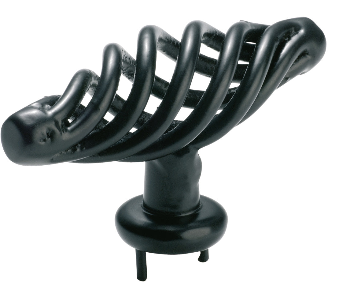 Wire Twist Cabinet Pull Handle Matt Black / L65xP37mm