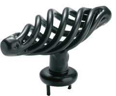 Wire Twist Cabinet Pull Handle Matt Black / L65xP37mm