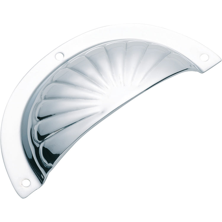 Fluted Drawer Pull - Sheet Brass Satin Chrome