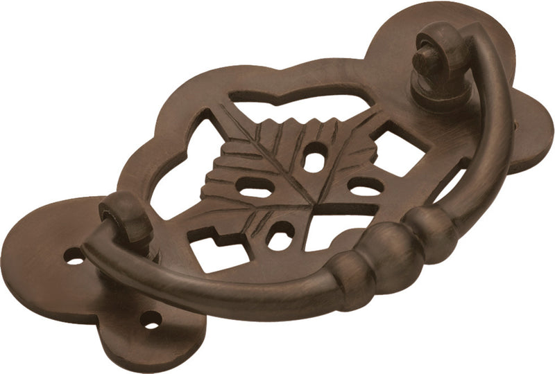 Maple Leaf Cabinet Handle Antique Brass / H45xW88mm