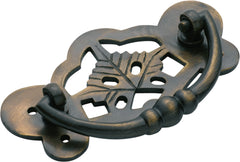 Maple Leaf Cabinet Handle Antique Brass / H45xW88mm