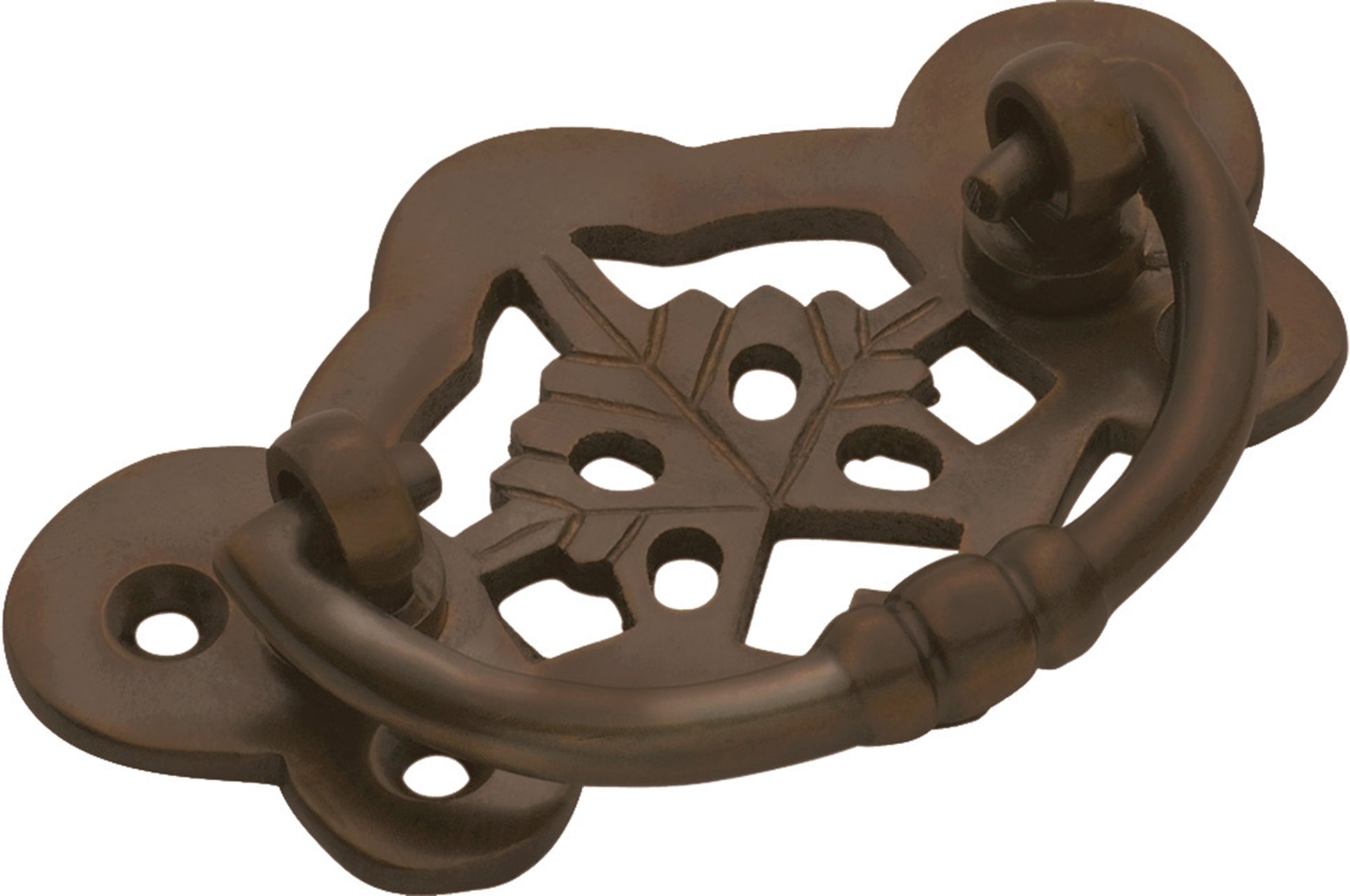 Maple Leaf Cabinet Handle Antique Brass / H40xW70mm