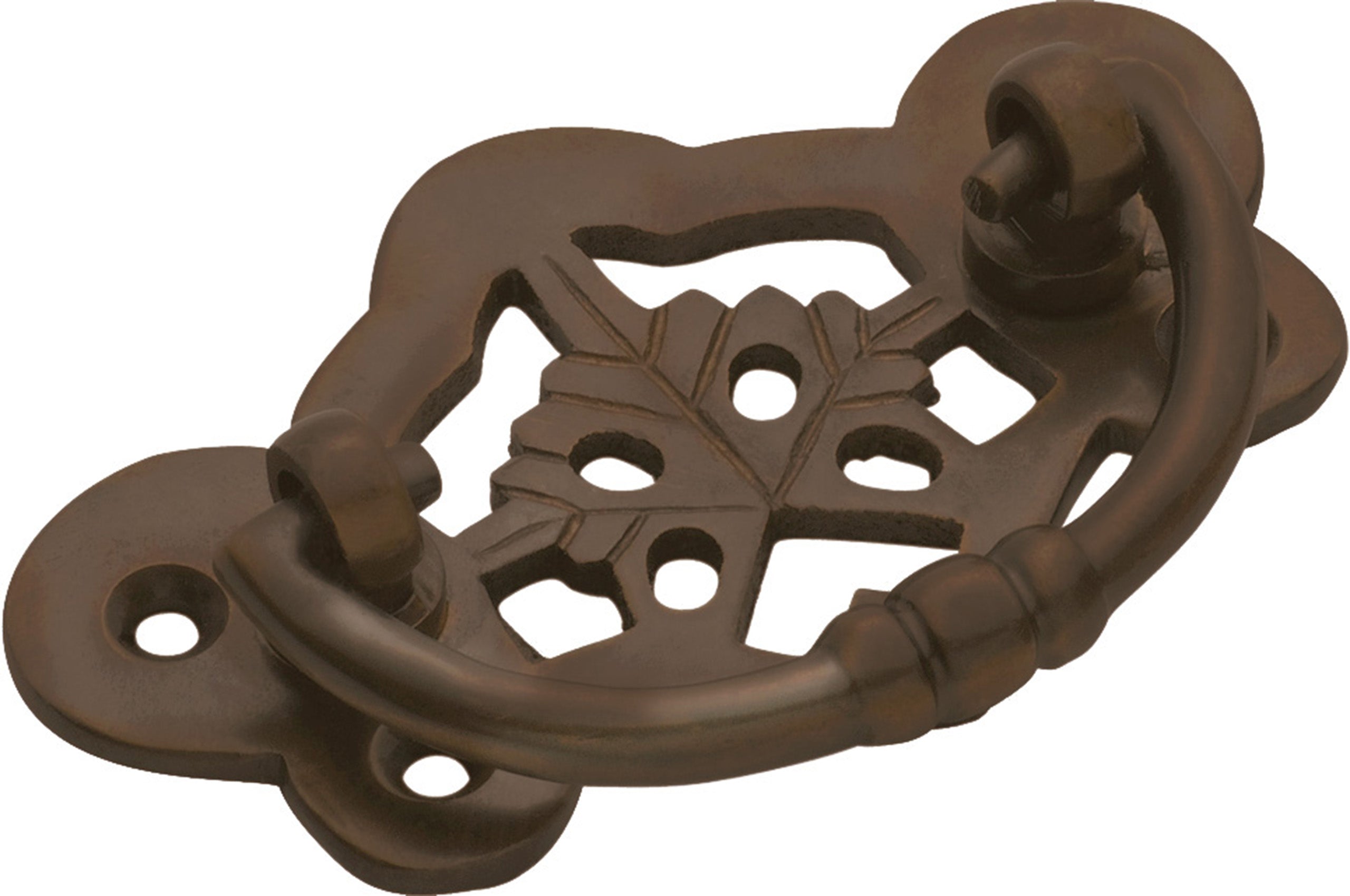 Maple Leaf Cabinet Handle Antique Brass / H40xW70mm