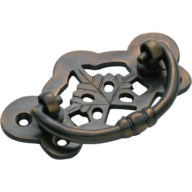 Maple Leaf Cabinet Handle Antique Brass / H40xW70mm