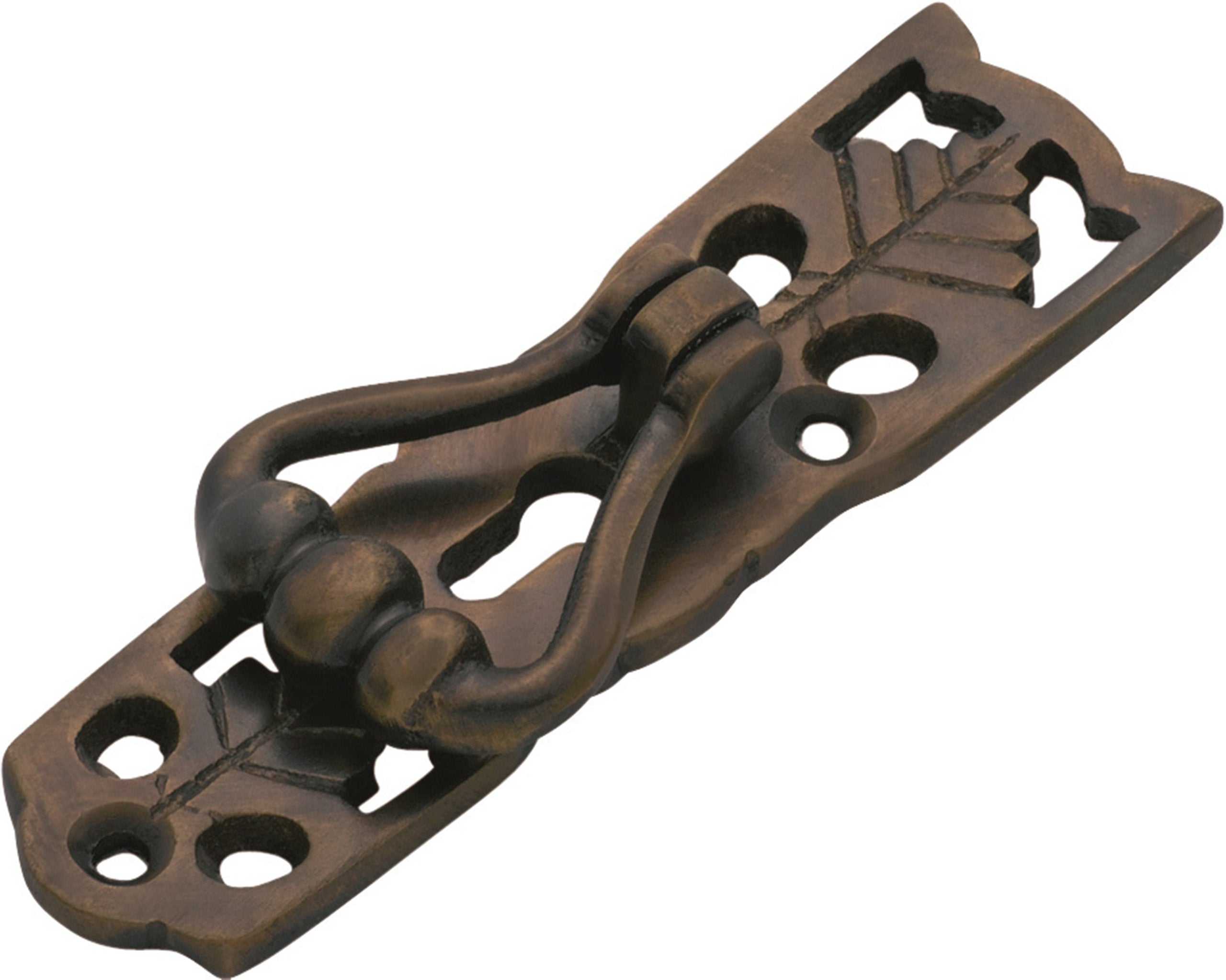 Maple Leaf Pedestal Handle Antique Brass / H78xW20mm