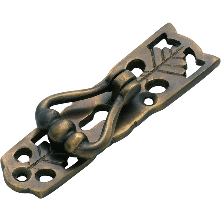 Maple Leaf Pedestal Handle Antique Brass / H78xW20mm