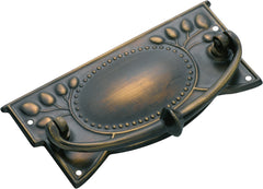 Edwardian Cabinet Handle Antique Brass / H55xW120mm