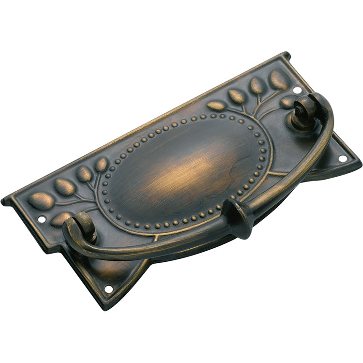 Edwardian Cabinet Handle Antique Brass / H55xW120mm