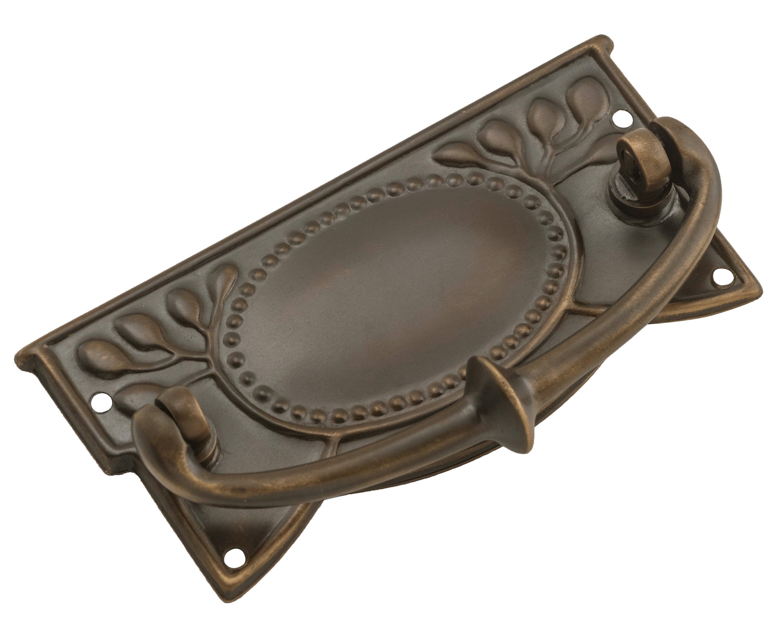 Edwardian Cabinet Handle Antique Brass / H48xW100mm