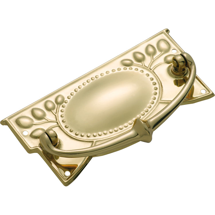 Edwardian Cabinet Handle Polished Brass / H55xW120mm