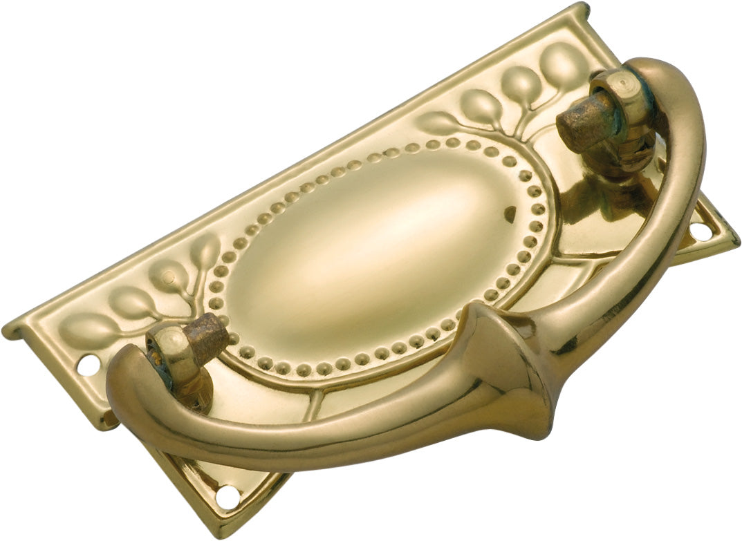 Edwardian Cabinet Handle Polished Brass / H30xW65mm