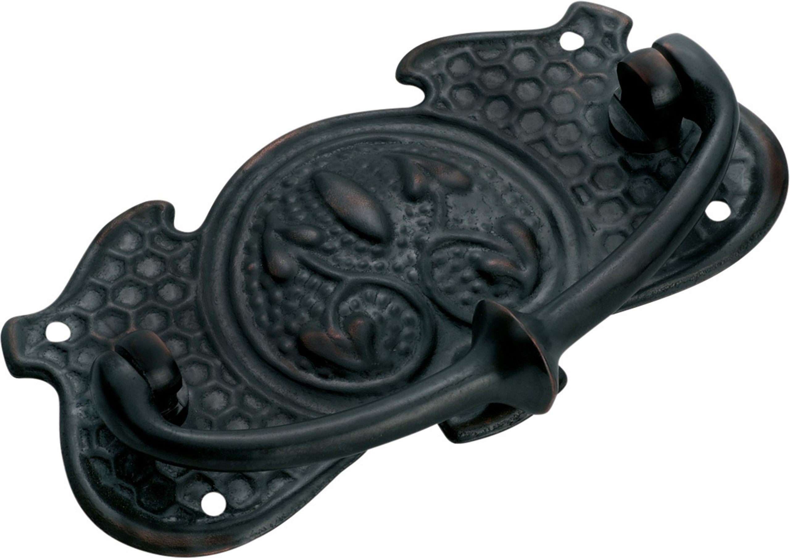 Nouveau Stamped Cabinet Handle Antique Copper / H50xW95mm