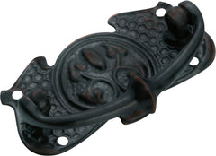 Nouveau Stamped Cabinet Handle Antique Copper / H35xW66mm