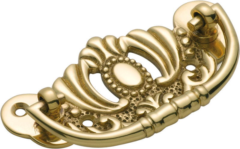 Victorian Cabinet Handle Polished Brass / H42xW83mm