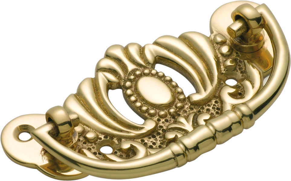 Victorian Cabinet Handle Polished Brass / H42xW83mm