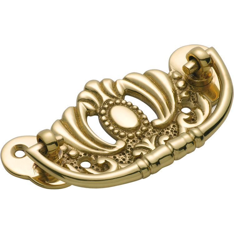 Victorian Cabinet Handle Polished Brass / H42xW83mm