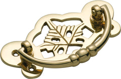 Maple Leaf Cabinet Handle Polished Brass / H45xW88mm