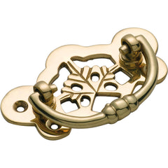 Maple Leaf Cabinet Handle Polished Brass / H40xW70mm