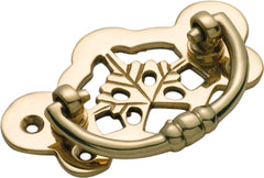 Maple Leaf Cabinet Handle Polished Brass / H40xW70mm