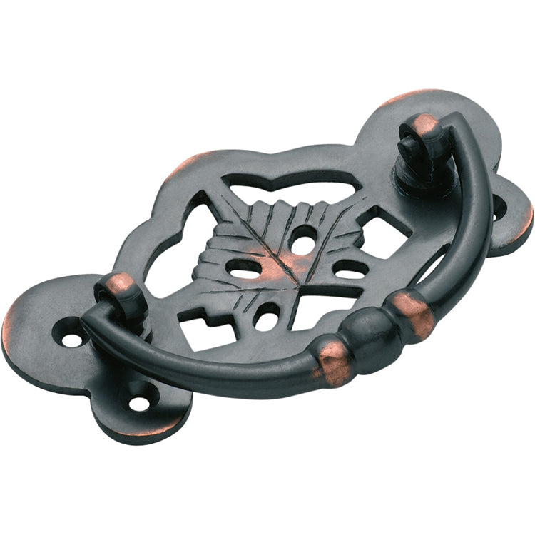 Maple Leaf Cabinet Handle Antique Copper / H45xW88mm