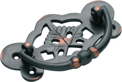 Maple Leaf Cabinet Handle Antique Copper / H45xW88mm