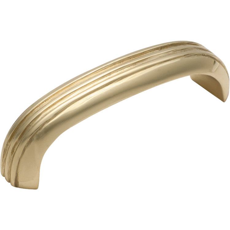 Deco Cabinet Pull Handle Polished Brass / Curved L85xW20xP27mm