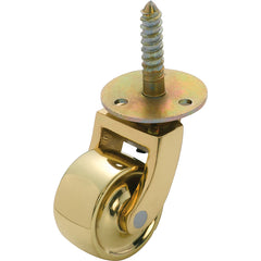 Screw Plate Castors - Brass Wheel D32mm Polished Brass